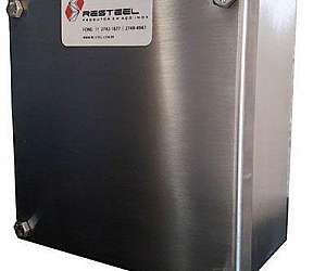 Caixa botoeira em aço inox polida Caixa botoeira em aço inox polida